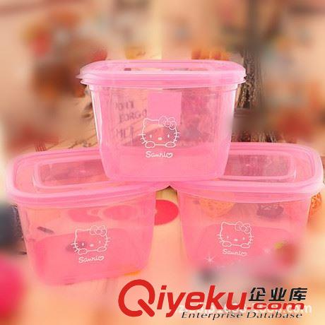 Hello kitty 凱蒂貓 粉色  塑料保鮮盒 零食盒 泡菜盒 儲物盒