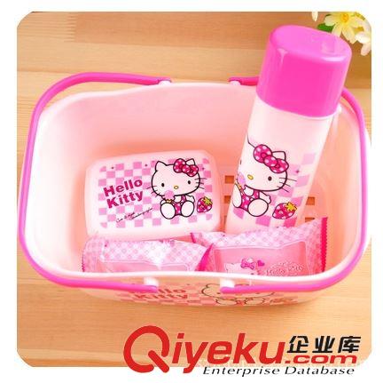 新款可愛HELLO KITTY手提浴筐浴籃洗澡籃塑料KT手提儲物籃原始圖片2