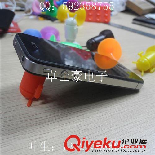 批蘋果 三星 小米 HTC手機安卓機器人吸盤支架 創意硅膠手機底座原始圖片3