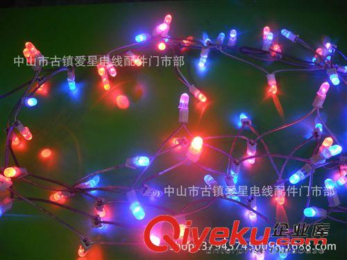 夜景裝飾星星燈 節日裝飾彩燈 LED彩燈 彩燈條 紅藍雙閃高光燈串
