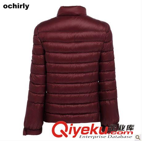 Ochirly歐時(shí)力2013新女秋裝歐美喇叭袖薄羽絨服外套一件代發(fā)