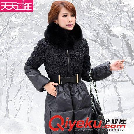 清倉(cāng)！WS女裝品牌zp大碼狐貍毛領(lǐng)加厚修身皮草羽絨服女中長(zhǎng)款原始圖片3