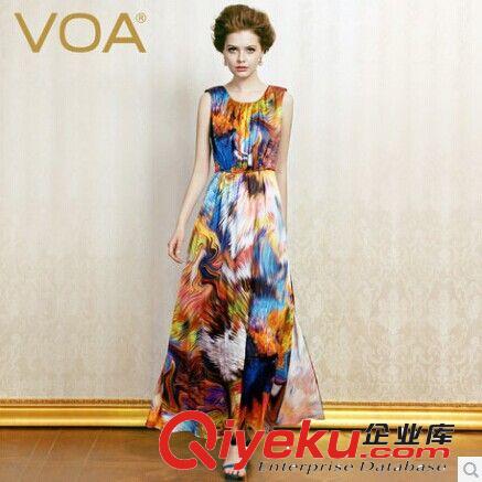 廠家直銷 批發(fā)VOA真絲連衣裙桑蠶絲背心裙重磅真絲長(zhǎng)裙連衣裙女原始圖片3