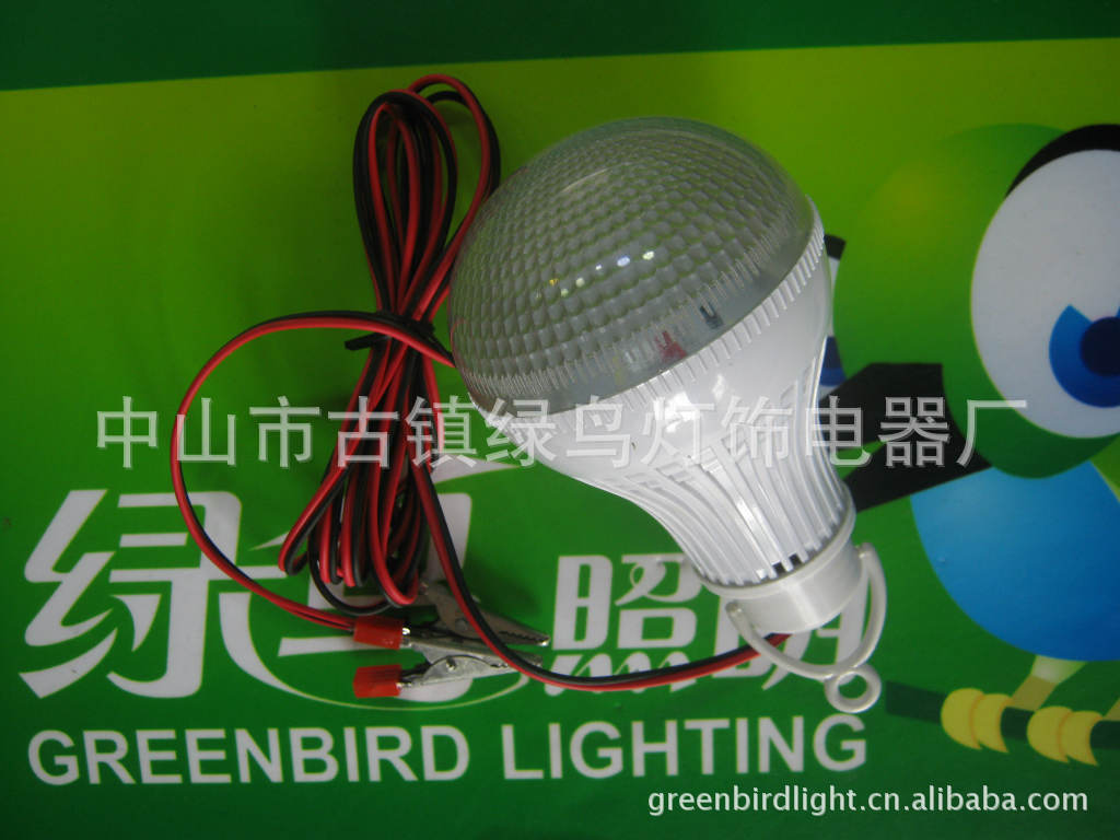 12V塑料球泡，12V 5W六珠LED球泡燈