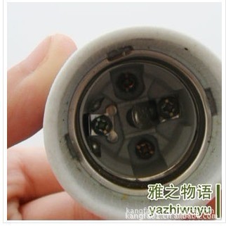 臺(tái)燈E27燈頭燈座/E27螺口燈頭/E27陶瓷燈頭/附支架原始圖片2
