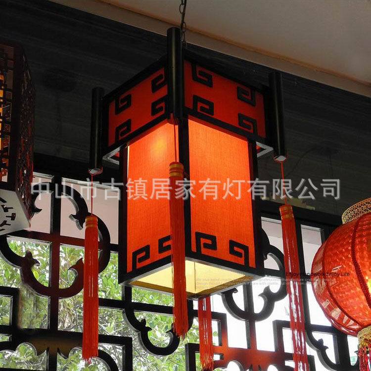 分錢分貨 進口實木羊皮餐吊燈 小吊燈 天花燈 室內(nèi)燈 古鎮(zhèn)燈飾原始圖片2