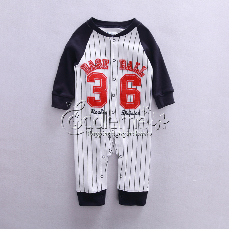 純棉舒適嬰兒爬地服 字母橫條爬地服 cuddle me寶寶爬地服