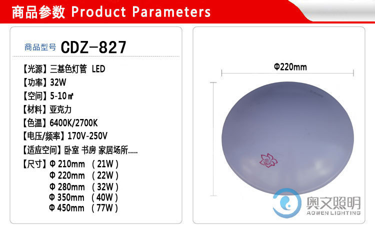 厂家直销新款 高品质吸顶灯 LED吸顶灯 适合阳台过道CDZ-827