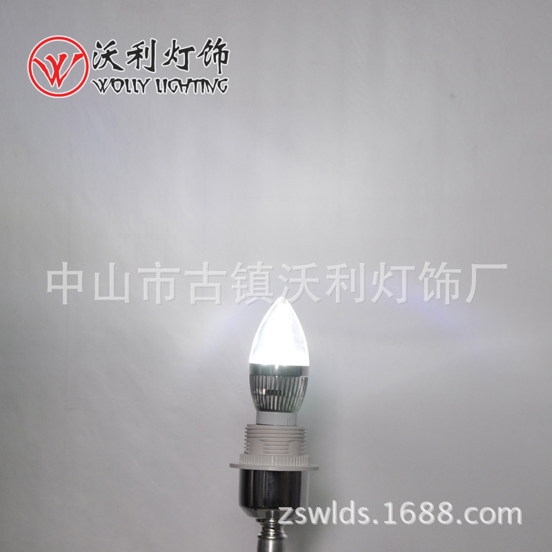 e27燈泡led白光節(jié)能燈泡 光宏led蠟燭形泡LED尖泡 大功率LED燈3W