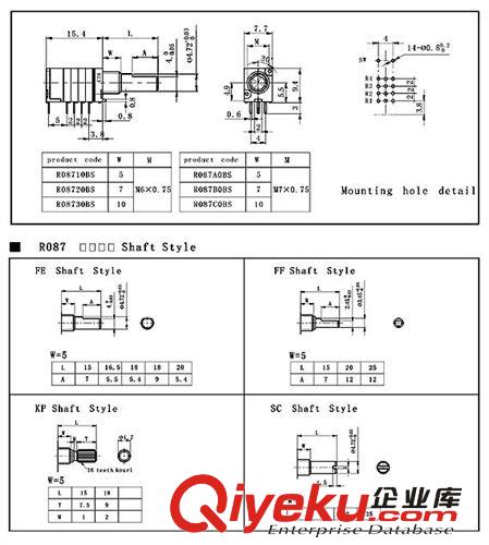 廠家熱銷 帶開關電位器 電位器開關 R08710BS原始圖片3