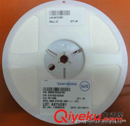 tj銷(xiāo)售天揚(yáng)高壓電容0805X7R102K200V(庫(kù)存電容)