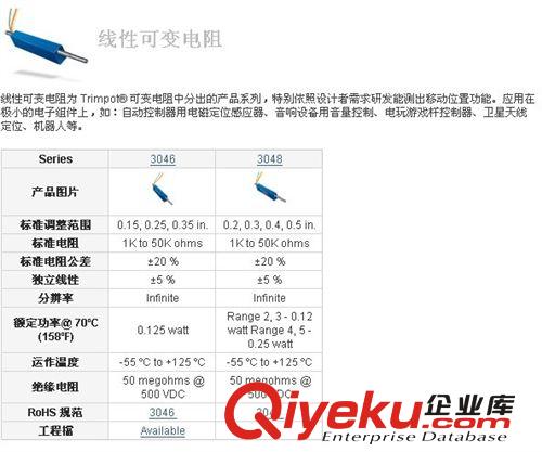 BOURNS電位器 3266W-1-203LF精密電位器 進(jìn)口電位器