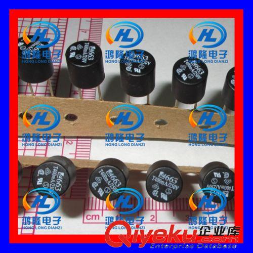 T400MA 250V 0.4A 圓柱型保險絲 塑封保險管 黑色 保險絲管