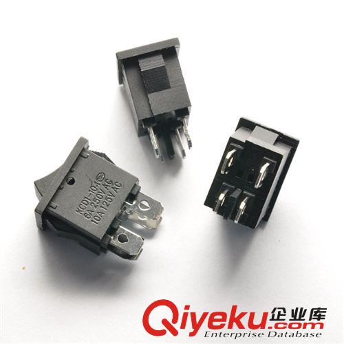 黑色船型開關KCD1-104 翹板電源開關4腳2檔6A/250V 10A/125V 10個原始圖片3