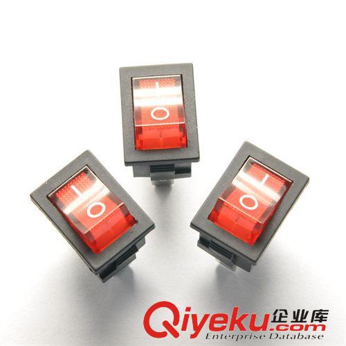 船型開關(guān) KCD1-102船形翹板開關(guān) 紅色3腳2檔帶燈 6A/250V 10個原始圖片2