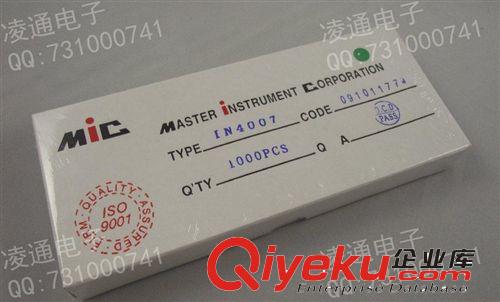 MIC整流二極管 1N4007,1A-1200V 原裝zp，tj現(xiàn)貨原始圖片2