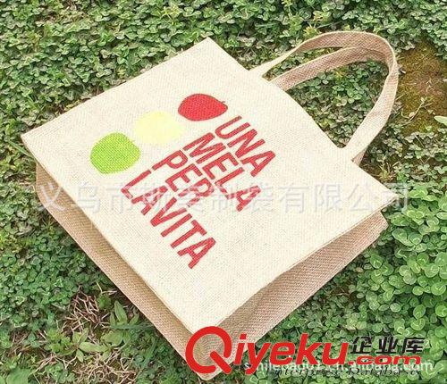 黃麻禮品包裝袋 覆膜黃麻購物袋 家用購物袋 黃麻收納袋子原始圖片2