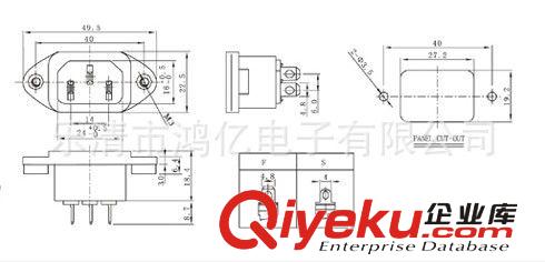 供應(yīng)品字電源插座 環(huán)保AC電源插座 鐵腳AC電源插座