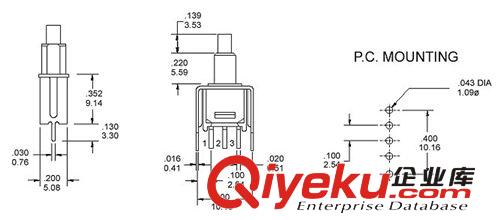 樂(lè)達(dá)電子 工廠直銷 源頭貨 按鈕開(kāi)關(guān) PS4-11M2 1A250V 3腳 尖腳原始圖片2