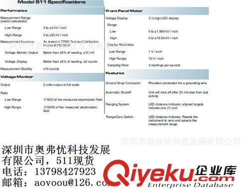 現貨供應TREK靜電場強計511