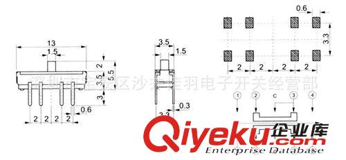 8腳立式三檔 微型撥動(dòng)開關(guān) MSS-23D18G2