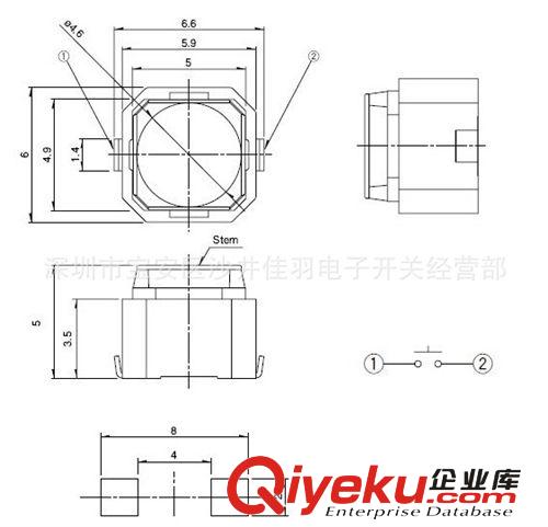 6X6X5無聲輕觸開關(guān) 防水硅膠輕觸開關(guān) 耐高溫