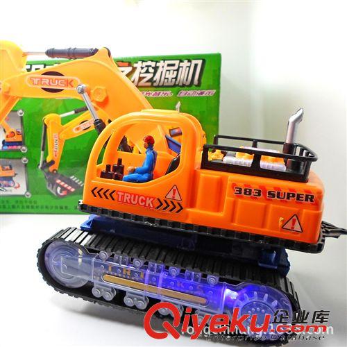 383-2電動(dòng)工程車 挖土機(jī) 帶音樂 發(fā)光挖掘機(jī) 兒童模型玩具批發(fā) 4原始圖片2