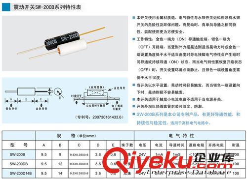 廠家直銷環(huán)保震動開關SW-200DB