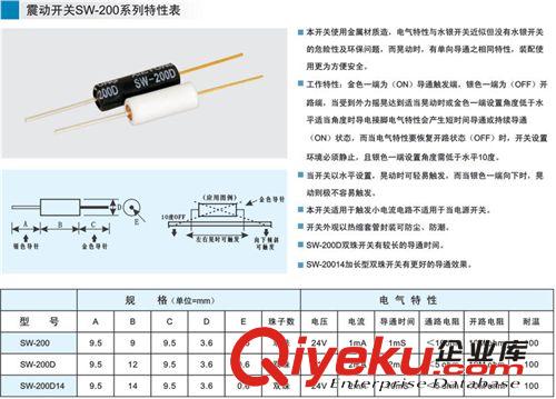 廠家直銷環(huán)保震動開關(guān)SW-200DB