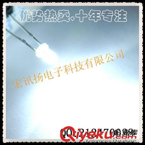 熱賣-LED發光二極管 3MM 圓頭 白發白光  (優勢現貨)