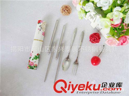 創(chuàng)意不銹鋼餐具、塑料盒餐具三件套、仙鶴餐具、禮品促銷餐具原始圖片3