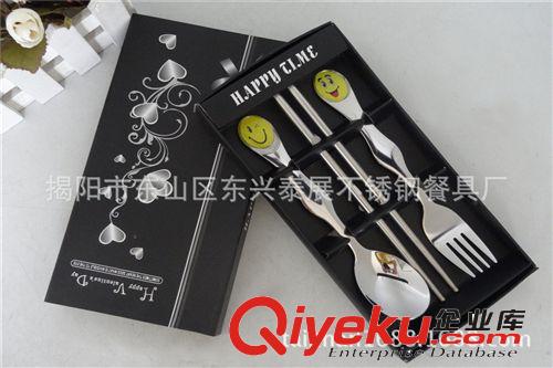卡通餐具三件套    兒童滴膠餐具三件套    小勺    禮品餐具套裝原始圖片2