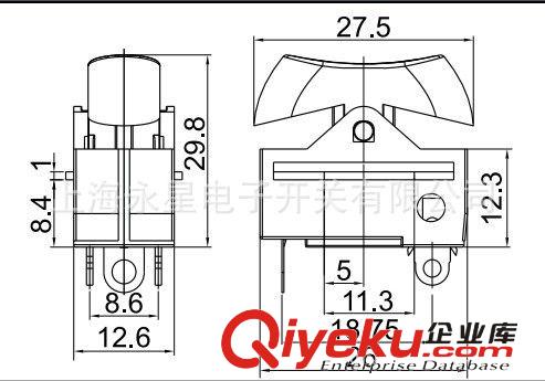 廠家直銷三定位吹風(fēng)機船型開關(guān)