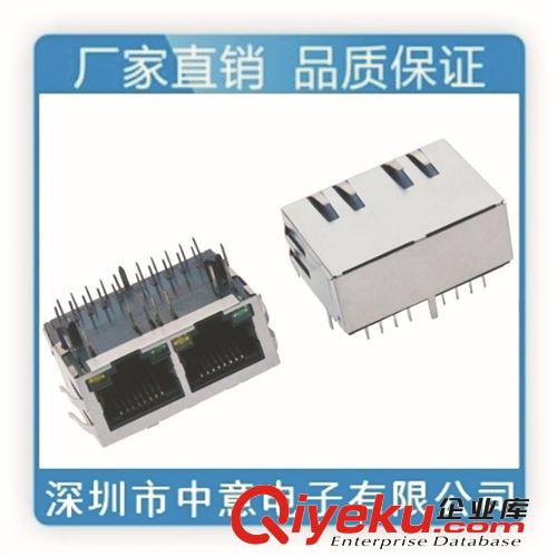 rj45网络接口、rj45插座、j45母座、RJ45 1*2 TAB DOWN网络母座