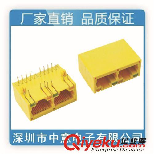 rj45网络接口、rj45插座、j45母座、RJ45 1*2 TAB DOWN网络母座