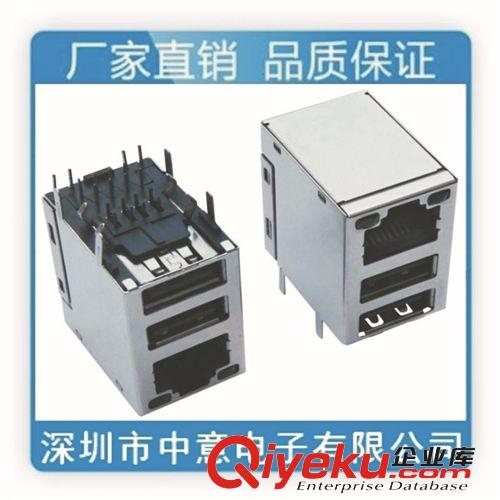 j45母座、rj45插座、rj45網(wǎng)絡(luò)接口、RJ45+雙USB 8P TAB UP