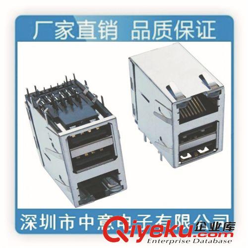 j45母座、rj45插座、rj45網(wǎng)絡(luò)接口、RJ45+雙USB 8P TAB UP