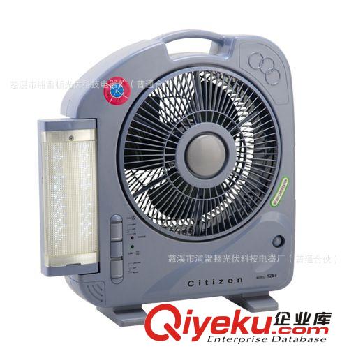 工廠直銷DC6V 太陽能風扇12寸臺式 帶LED燈原始圖片2