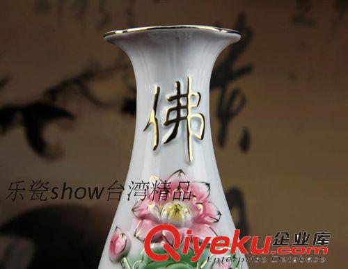廠家直銷反口蓮花浮雕花瓶 白玉瓷精品陶瓷佛花瓶 A3款原始圖片2