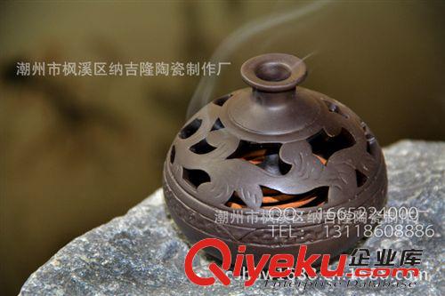 廠家直銷【香甕紫砂熏香爐】經(jīng)典鼓型優(yōu)質(zhì)檀香爐書房家居用品原始圖片2