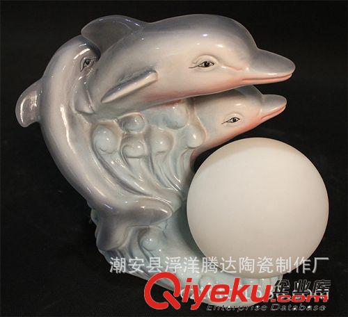 【廠價直銷】工藝陶瓷品 動物臺燈 歐式海豚臺燈 D027