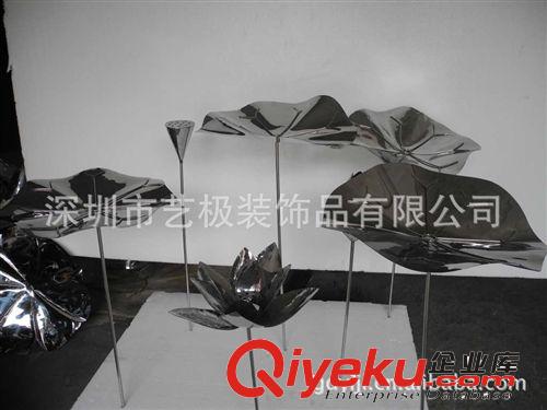 訂制金屬不銹鋼/鐵藝/銅雕荷系雕塑擺件 酒店空間水景裝置工藝品原始圖片3