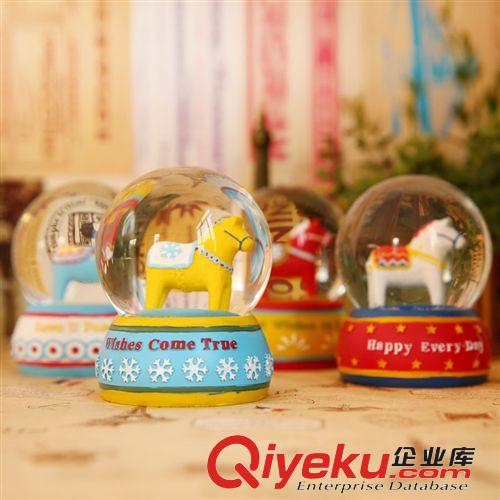 韓國文具 TR-E326024北歐馬水晶球M/玻璃工藝品/禮品13059