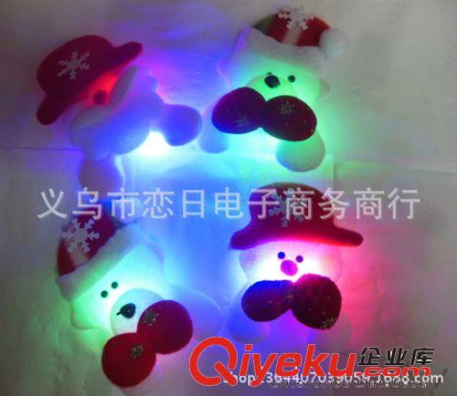新款閃光毛絨胸針 圣誕發光胸針 圣誕節禮品 圣誕l老人 雪人批發原始圖片2