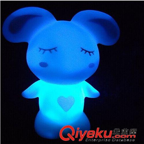 流氓兔七彩小夜燈 LED燈電子禮品批發 搪膠小夜燈廠家 卡通燈飾原始圖片2