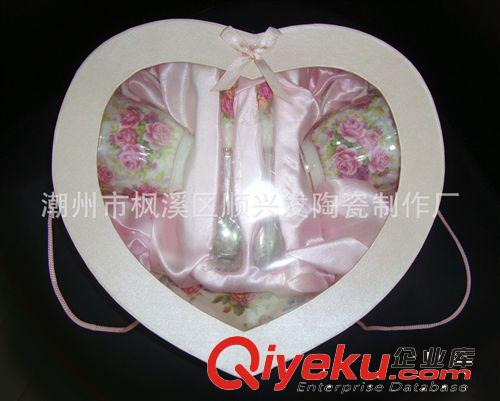 【tj 庫(kù)存清倉(cāng)】西式、歐式咖啡杯心形禮品套裝 滿花花色隨機(jī)