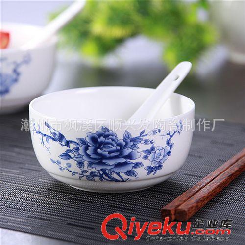 【廠家直銷 小額批發】青花系列6碗6勺 陶瓷禮品碗12件套原始圖片3