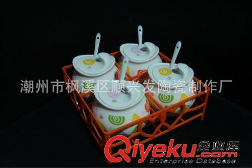 【廠家 zp 新品】陶瓷月亮調味罐四件套 廚具套裝