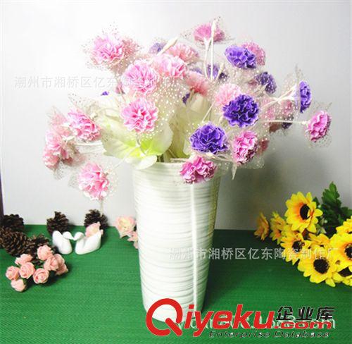 批發(fā)制訂gd歐式簡約白色陶瓷花瓶 創(chuàng)意陶瓷花插 白色花瓶工藝品原始圖片3