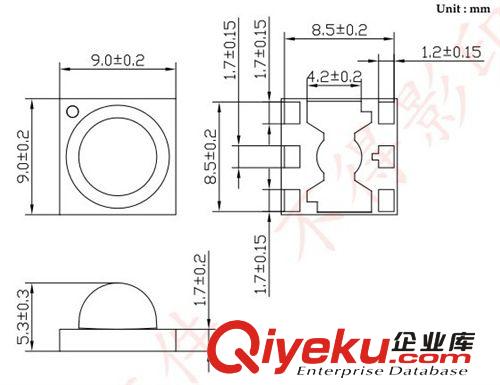 廠家供應(yīng) 390nm 三芯9W紫光二極管